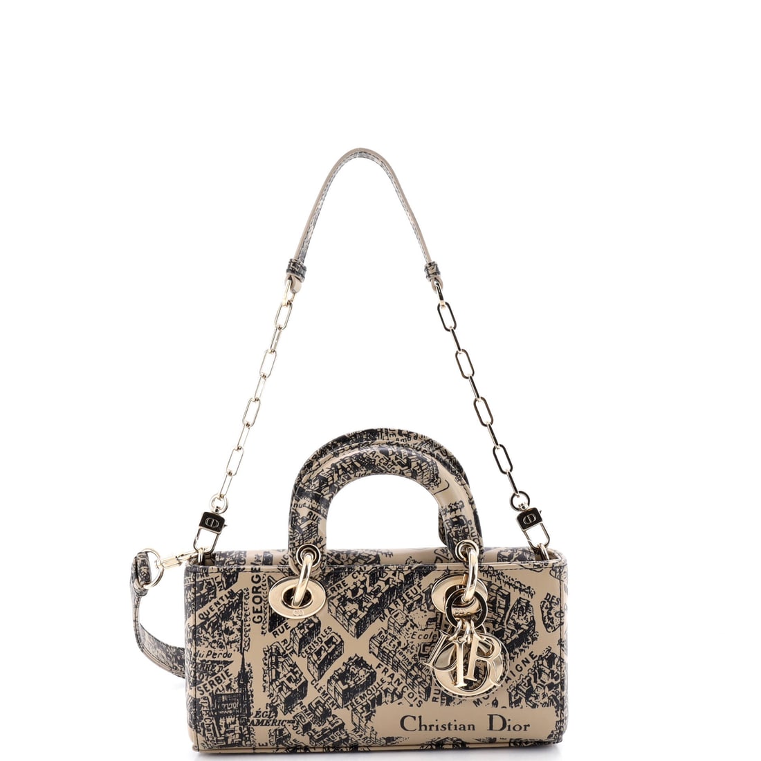 Christian Dior Lady D-Joy Bag Printed Leather Small: Within the Christian Dior Lady D-Joy Bag, the interior is the kind of layout that improves the bag rather than just expanding it, the maison's small habit of intelligent organization. Worked in printe