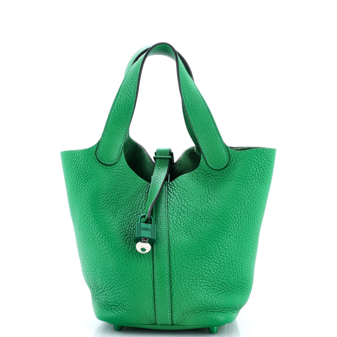 Hermes Monochrome Picotin Lock Bag Clemence PM: At the PM scale, the Hermes Monochrome Picotin Lock Bag reads as the version most owners end up reaching for first. The body reads in Clemence, a supple grained calfskin that softens beautifully with 