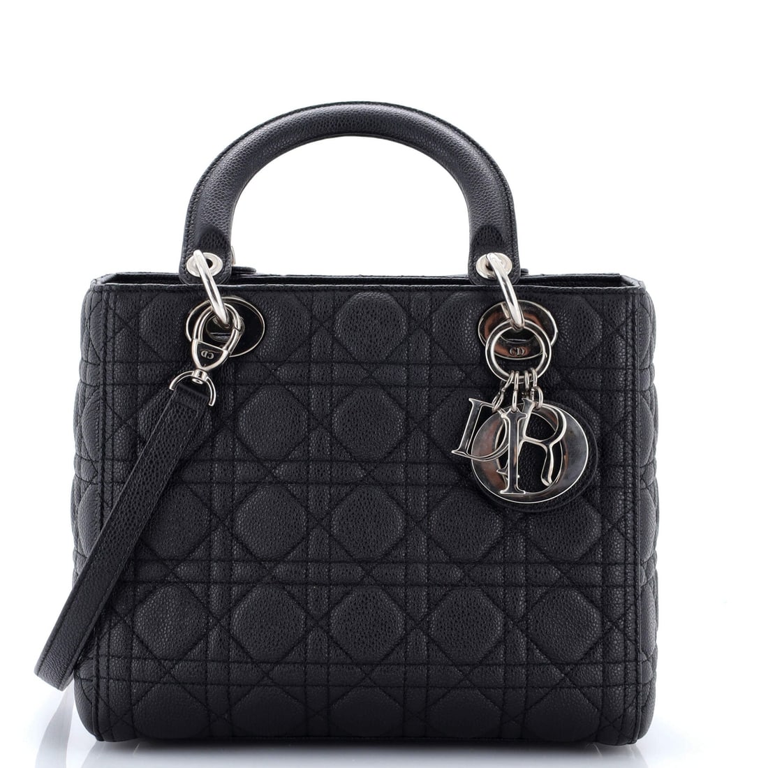 Christian Dior Lady Dior Bag Cannage Quilt Grained Calfskin Medium: Carrying the Christian Dior Lady Dior Bag reads as relaxed rather than performative, a bag designed for actual life rather than a single editorial moment. The cannage quilt grained calfskin surface he