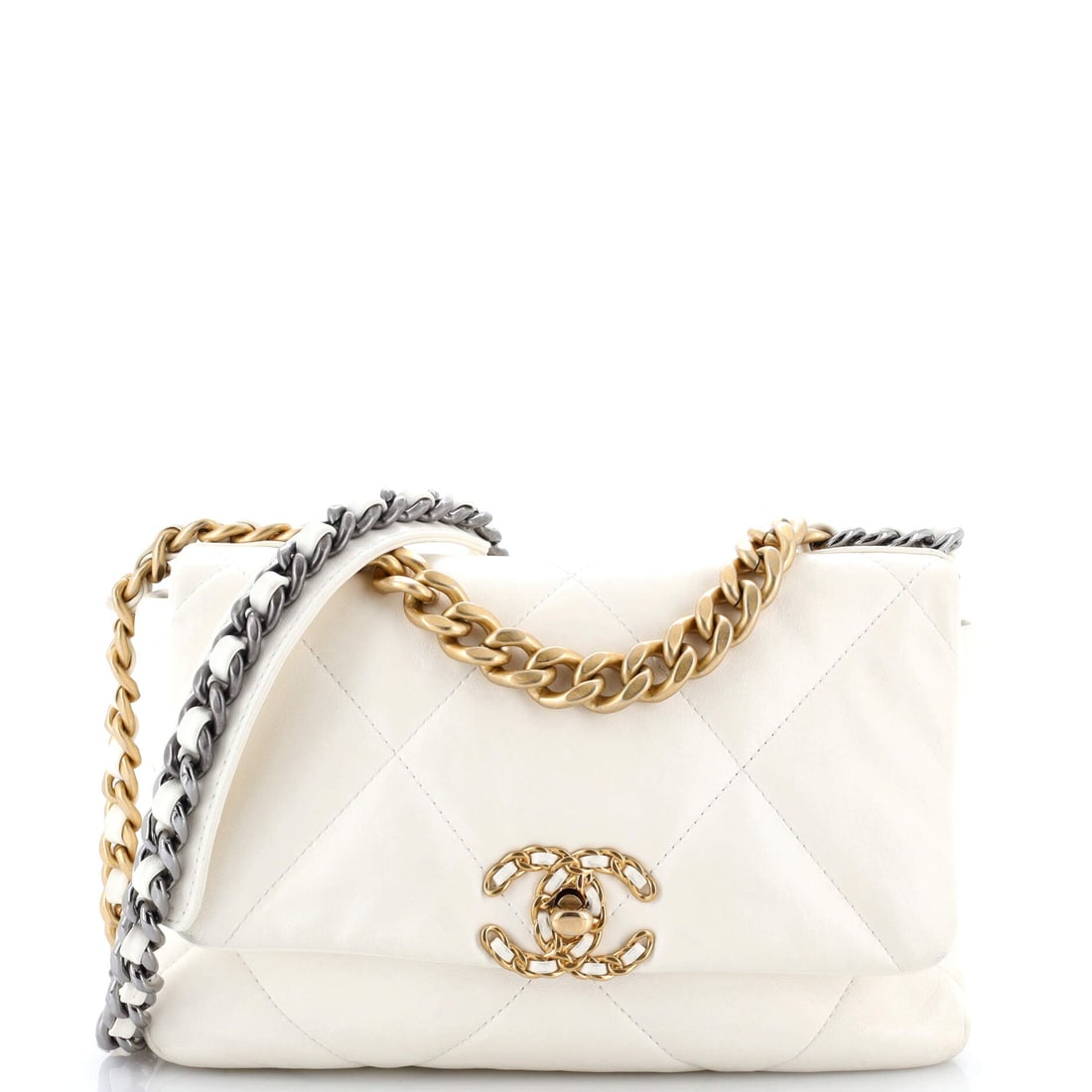 Chanel 19 Flap Bag Quilted Leather Medium: The Chanel 19 Flap Bag reads as the maison's quiet refinement of an already mature silhouette, with the small adjustments the house has banked over the years. The quilted leather treatment gives the s