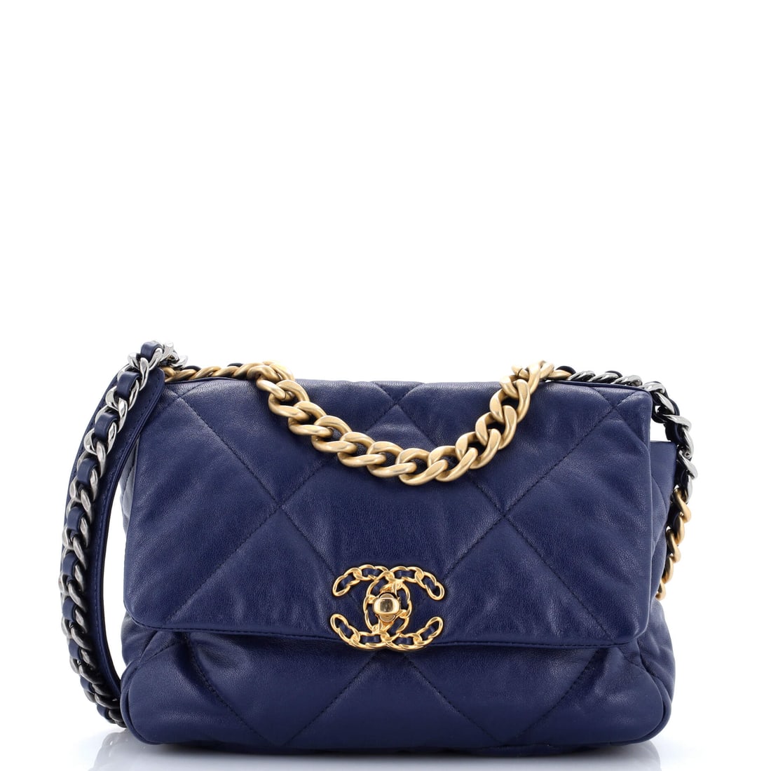 Chanel 19 Flap Bag Quilted Leather Medium: This Chanel 19 Flap Bag leans on leather chosen for hand and longevity, the kind of surface that improves with carry rather than asking to be protected from it. Hand-finishing shows in the small place
