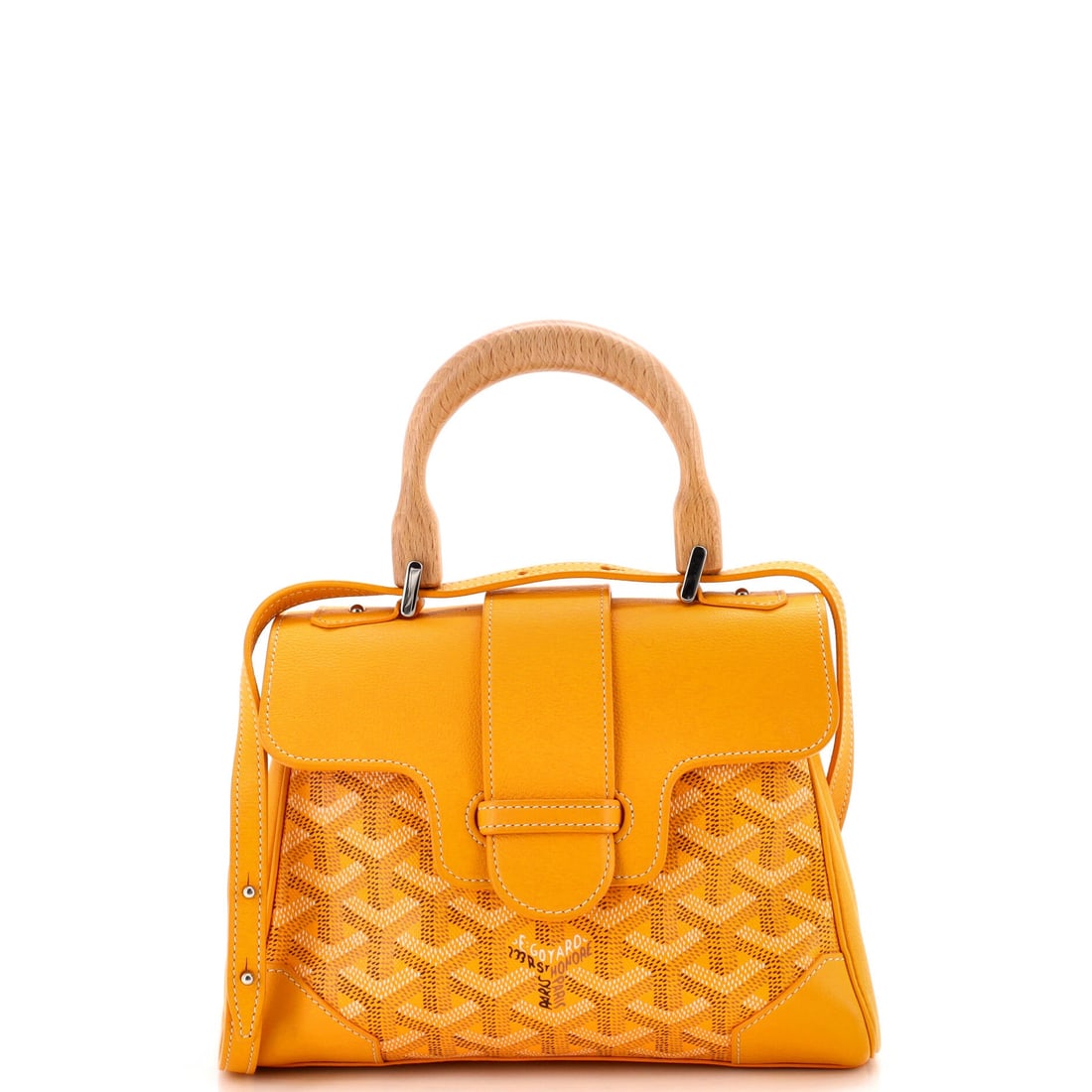 Goyard Saigon Top Handle Bag Coated Canvas with Leather Mini: In the Mini proportion, the Goyard Saigon Top Handle Bag reads as the practical choice within the family, balanced for daily wear without sacrificing presence. The material story here is the chevron c