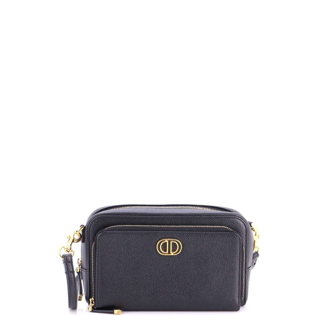 Christian Dior Caro Double Pouch Crossbody Bag Leather Black (1 of 6)