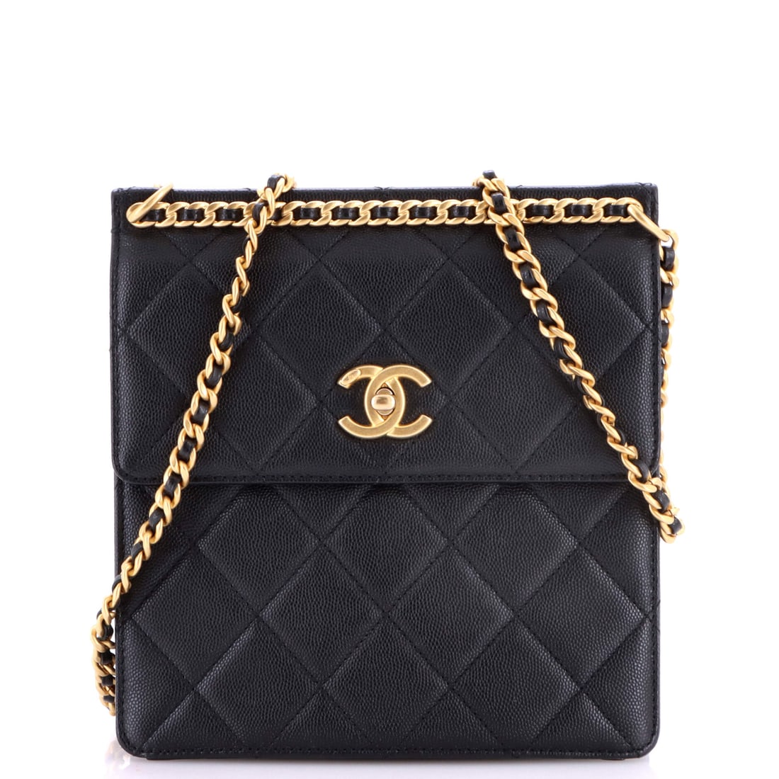 Chanel Top Chain CC Square Backpack Quilted Caviar Black (1 of 7)