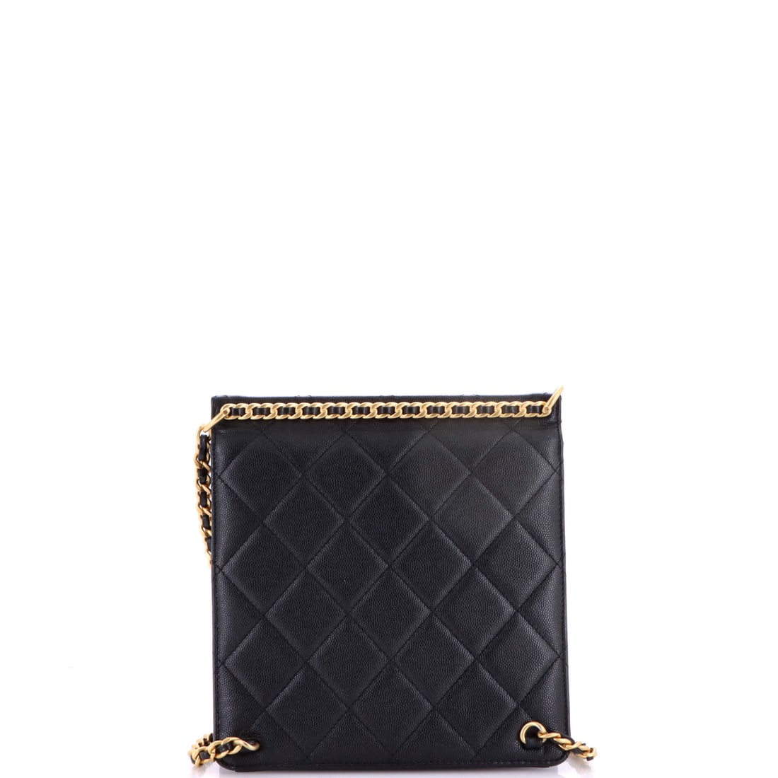 Chanel Top Chain CC Square Backpack Quilted Caviar Black - 3