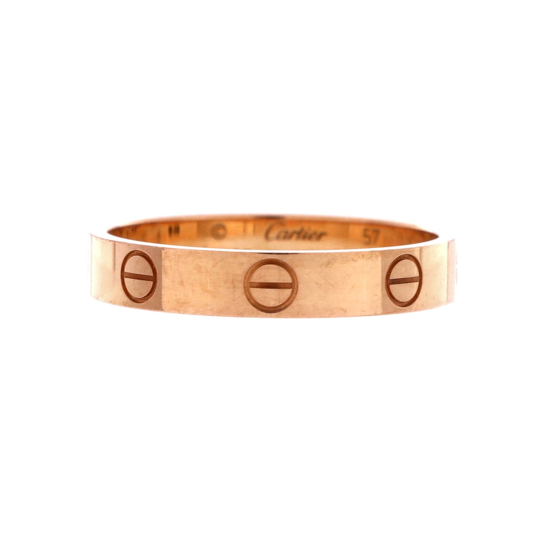 Cartier Love Wedding Band Ring 18K Rose Gold Rose Gold: Cartier Love Wedding Band Ring in 18K Rose Gold. Cartier's Love motif carries immediate recognition and consistent demand at auction. Ring size should be confirmed from the catalog data where stated. 