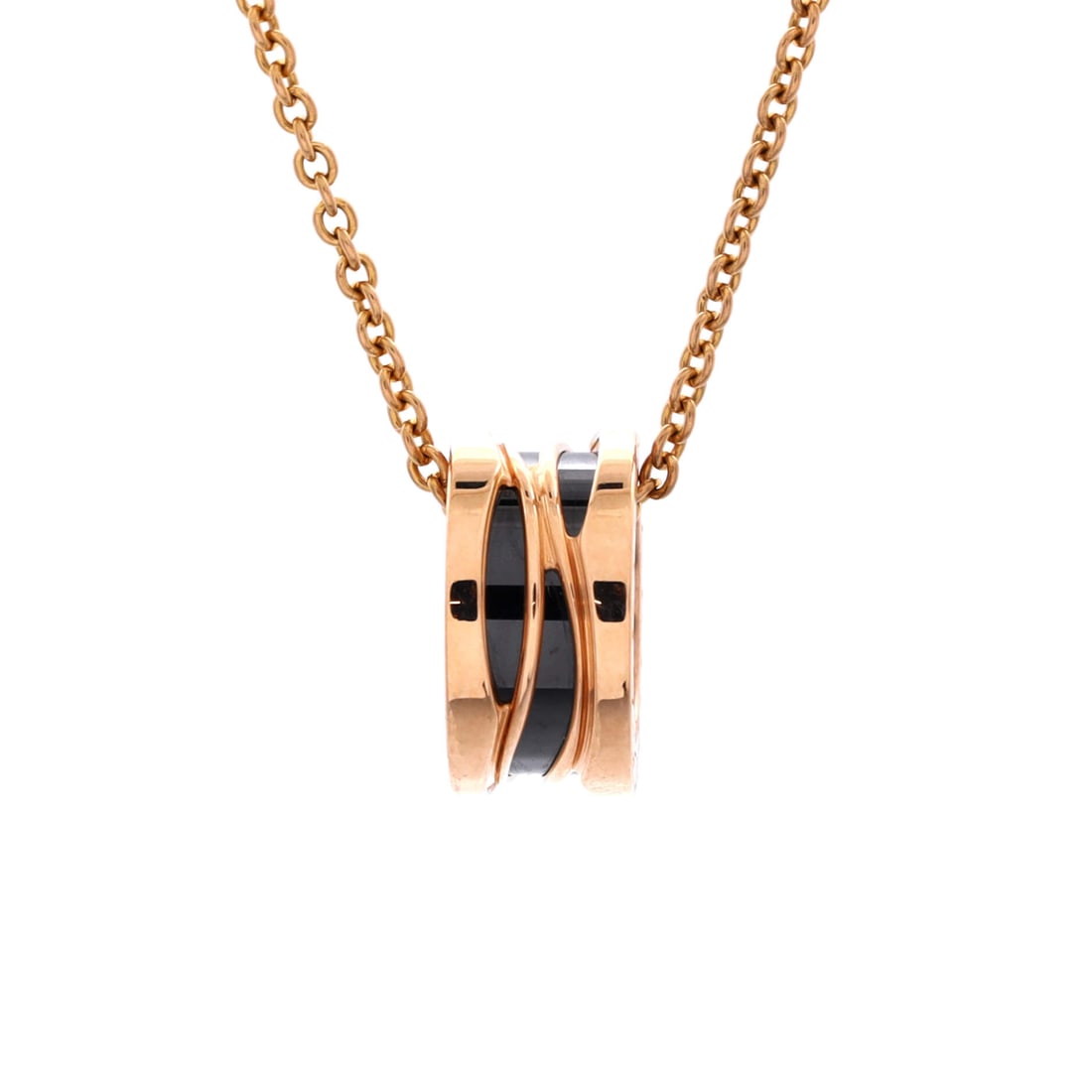 Bvlgari B.Zero1 Design Legend Zaha Hadid Pendant Necklace 18K Rose Gold with Ceramic Black, Rose Gol (1 of 3)