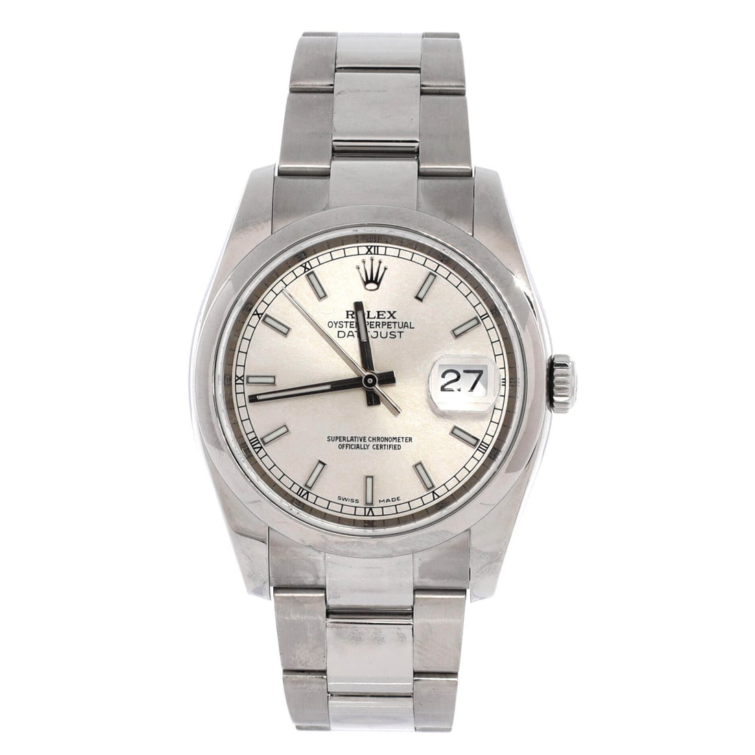 Rolex Oyster Perpetual Datejust Automatic Watch Stainless Steel 36 Silver, Silver (1 of 5)