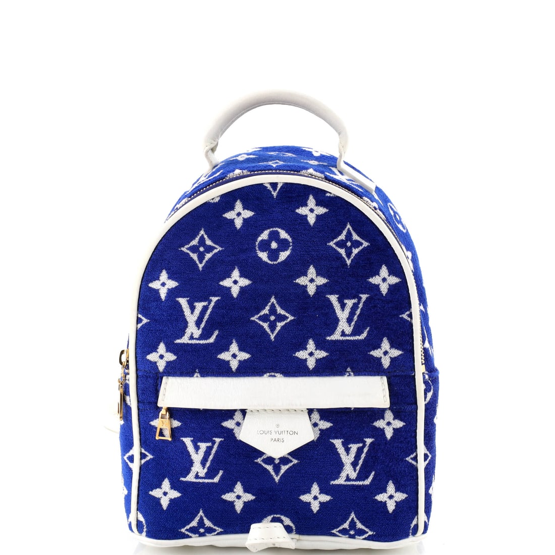Louis Vuitton Palm Springs Backpack LV Match Monogram Jacquard Velvet Mini Blue (1 of 7)