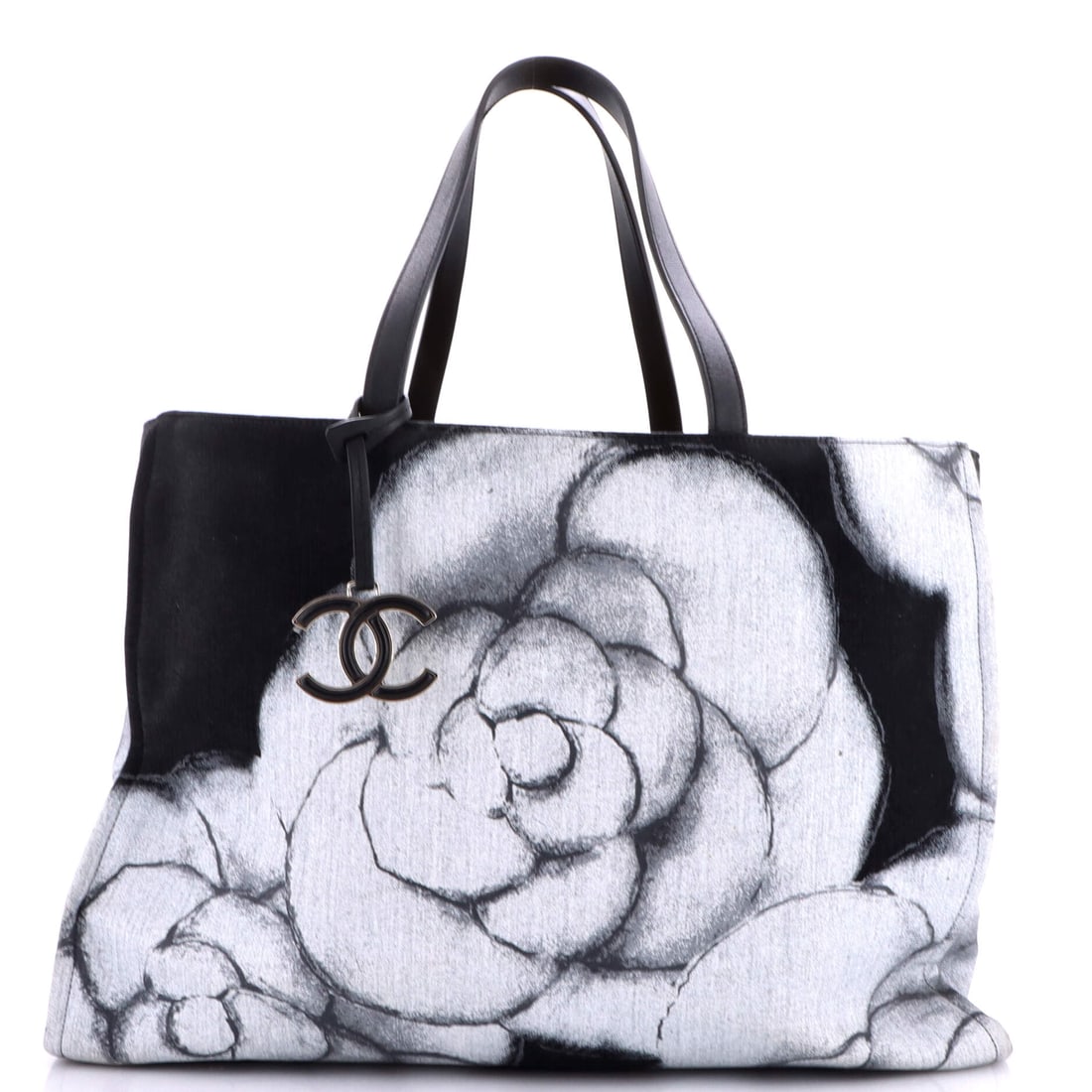Chanel Camellia CC Tote Printed Canvas Large Black, Print (1 of 7)