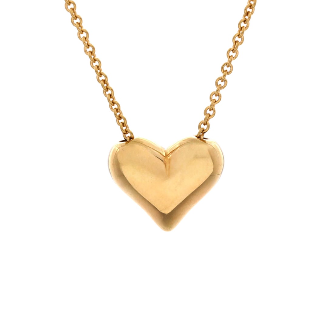 Tiffany & Co. Pinched Heart Chain Necklace 18K Yellow Gold Yellow Gold (1 of 3)