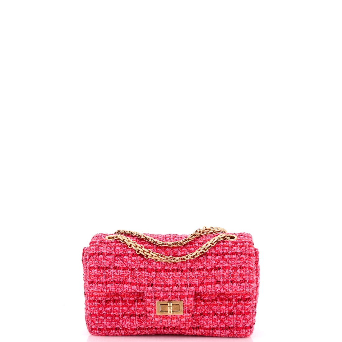 Chanel Reissue 2.55 Flap Bag Quilted Tweed Mini Red (1 of 6)