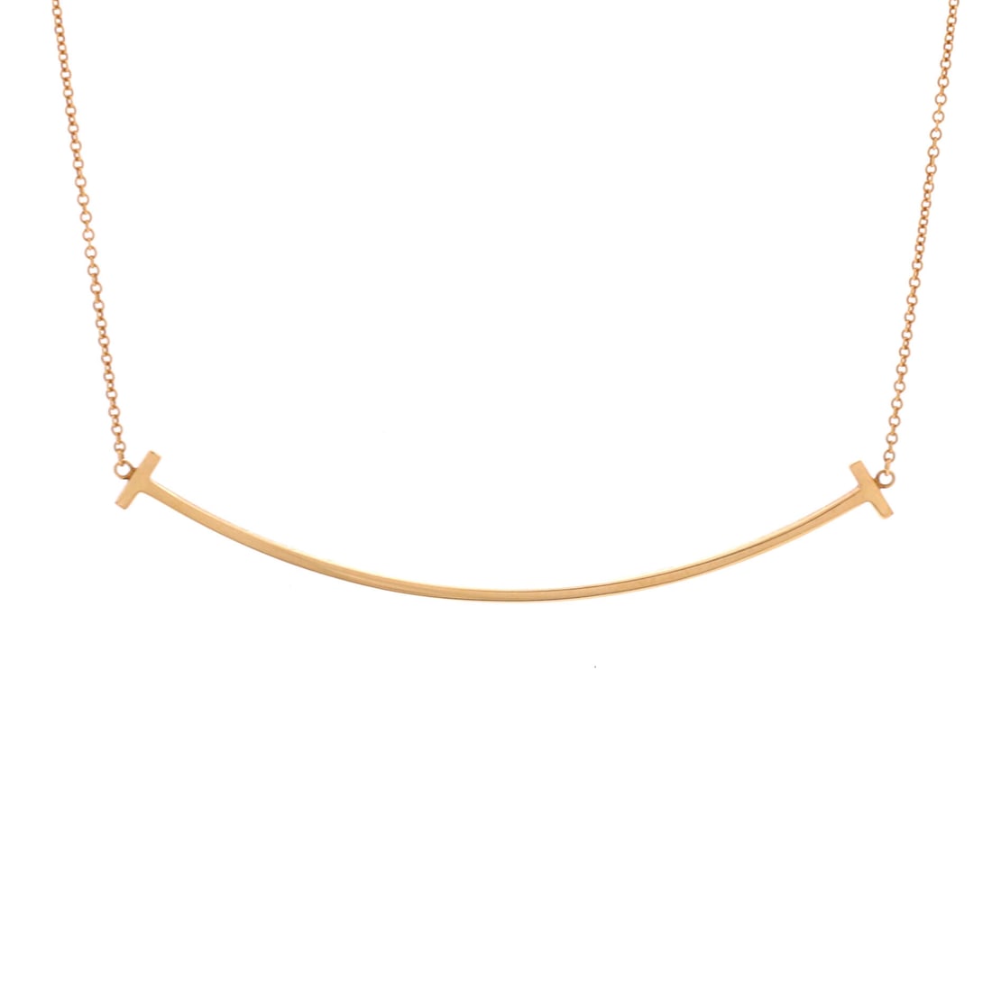 Tiffany & Co. T Smile Pendant Necklace 18K Rose Gold Large Rose Gold (1 of 4)