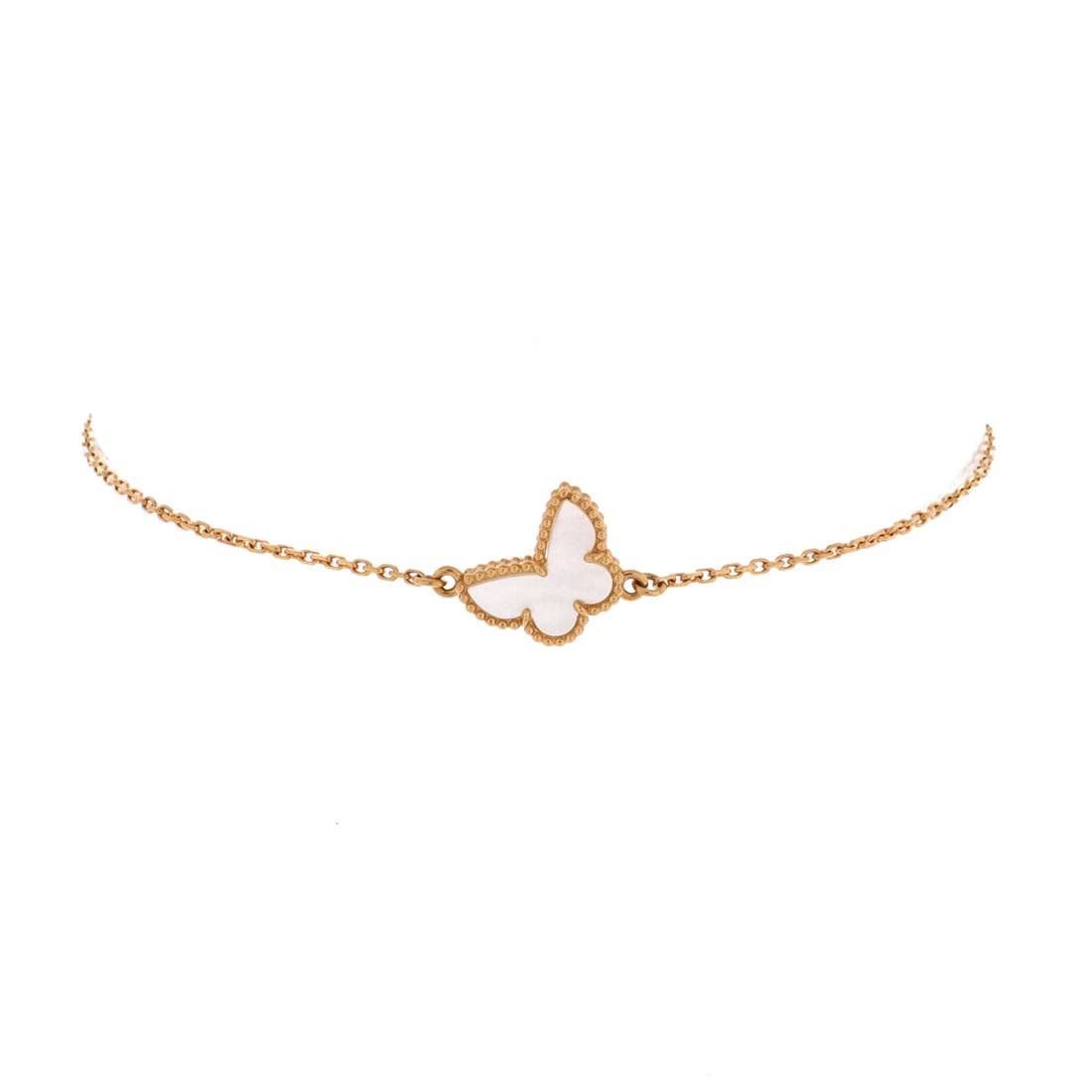Van Cleef & Arpels Sweet Alhambra Butterfly Bracelet 18K Yellow Gold and Mother of Pearl Yellow Gold (1 of 3)