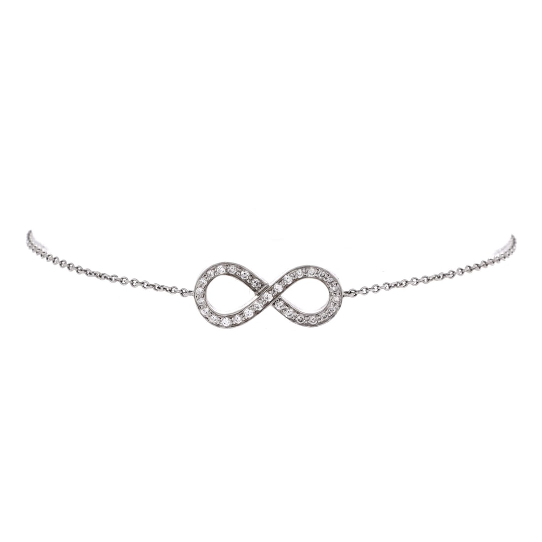 Tiffany & Co. Infinity Bracelet Platinum with Diamonds Silver (1 of 3)