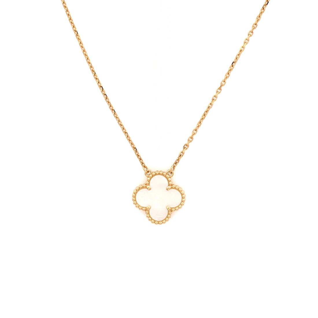 Van Cleef & Arpels Vintage Alhambra Pendant Necklace 18K Yellow Gold and Mother of Pearl Yellow Gold (1 of 4)
