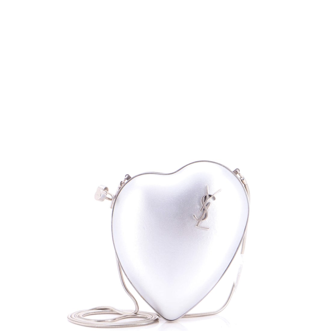 Saint Laurent Love Heart Chain Box Clutch Leather Small Metallic (1 of 6)