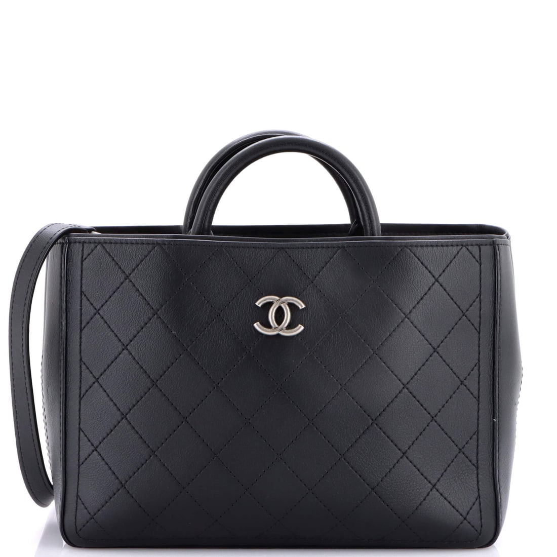 Chanel So Light Shopping Tote Stitched Bullskin Medium Black (1 of 8)