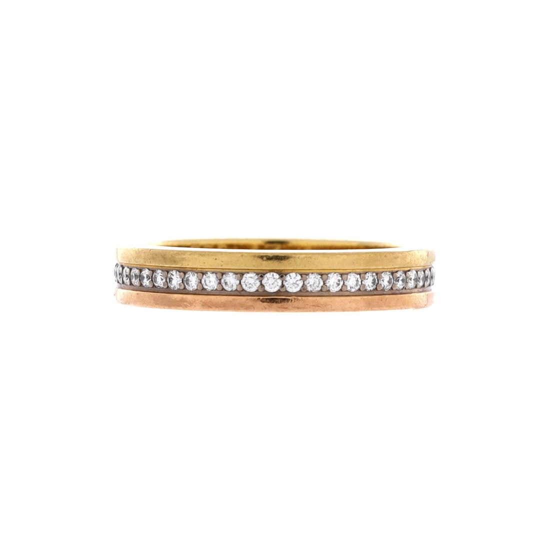 Cartier Vendome Louis Cartier Wedding Band Ring 18K Tricolor Gold with Diamonds Tricolor Gold: A Cartier Vendome Louis Cartier Wedding Band Ring Tricolor with Tricolor, set with diamonds. Ring size should be confirmed from the catalog data where stated. Maison de Beaubigonne guarantees the auth
