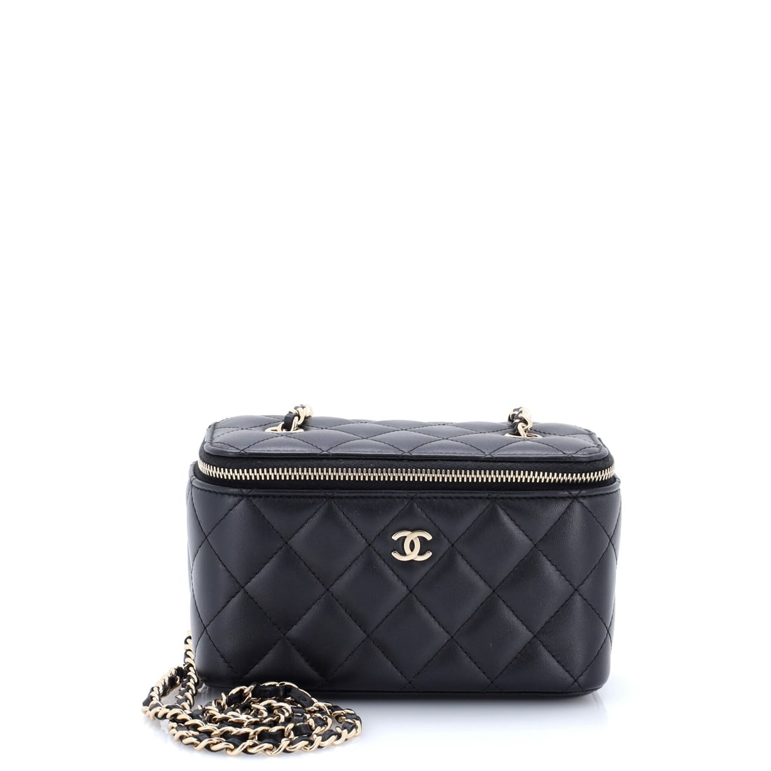 Chanel Classic Vanity Case with Chain Quilted Lambskin Small Black (1 of 9)