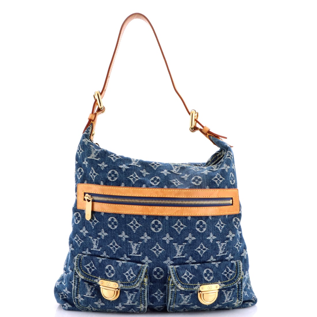 Louis Vuitton Baggy Handbag Denim GM Blue (1 of 9)