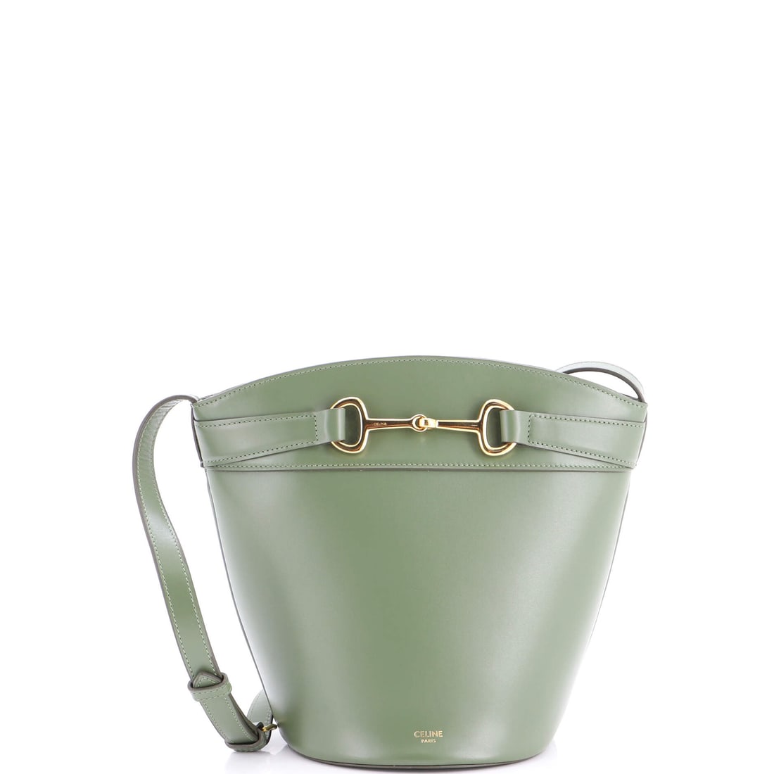 Celine Crecy Bucket Bag Leather Green (1 of 6)