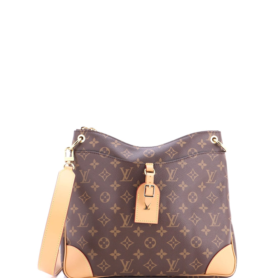 Louis Vuitton Odeon NM Handbag Monogram Canvas MM Brown: Louis Vuitton Odeon Handbag in brown Monogram canvas. The monogram canvas carries Louis Vuitton's most recognizable house pattern. Offered in the NM size. It measures approximately 10 x 12 x 3.5 inche