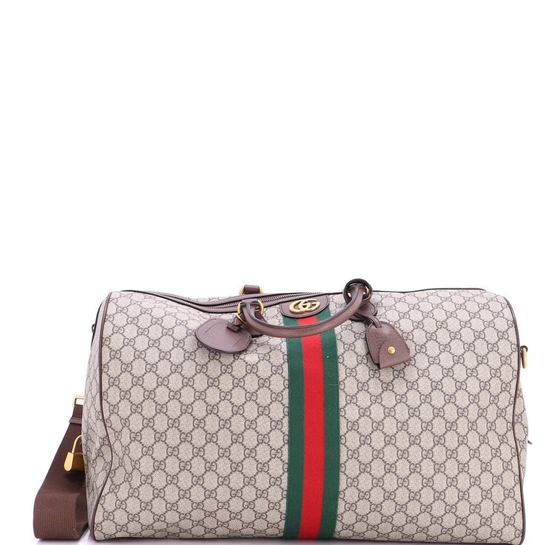 Gucci Ophidia Carry On Duffle Bag GG Coated Canvas Large Brown (1 of 6)