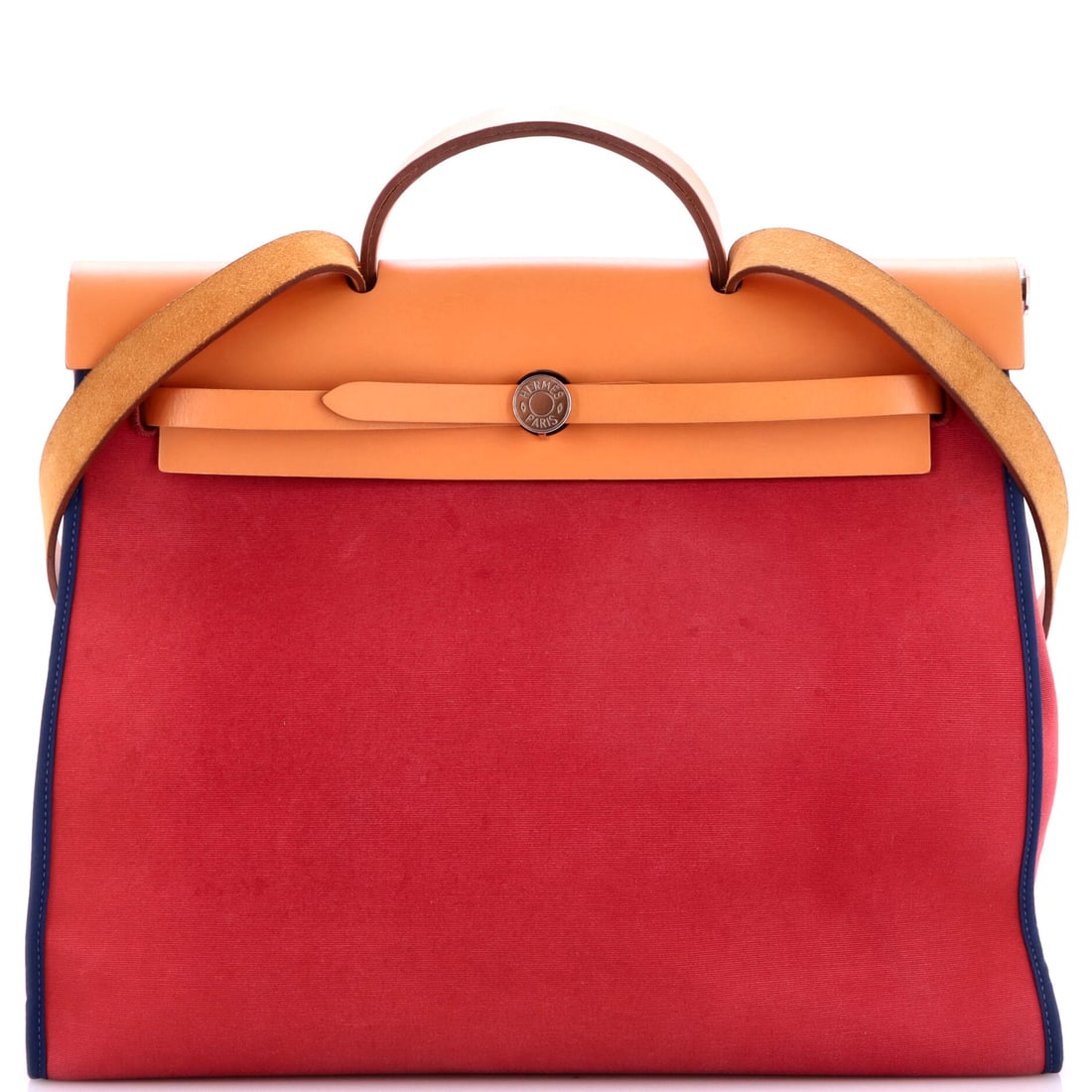 Hermes Herbag Zip Leather and Toile 39 Burgundy (1 of 9)