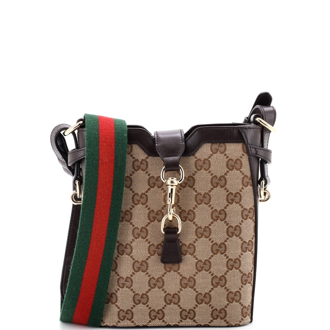 Gucci Bucket Bag GG Canvas with Leather Mini Brown (1 of 7)