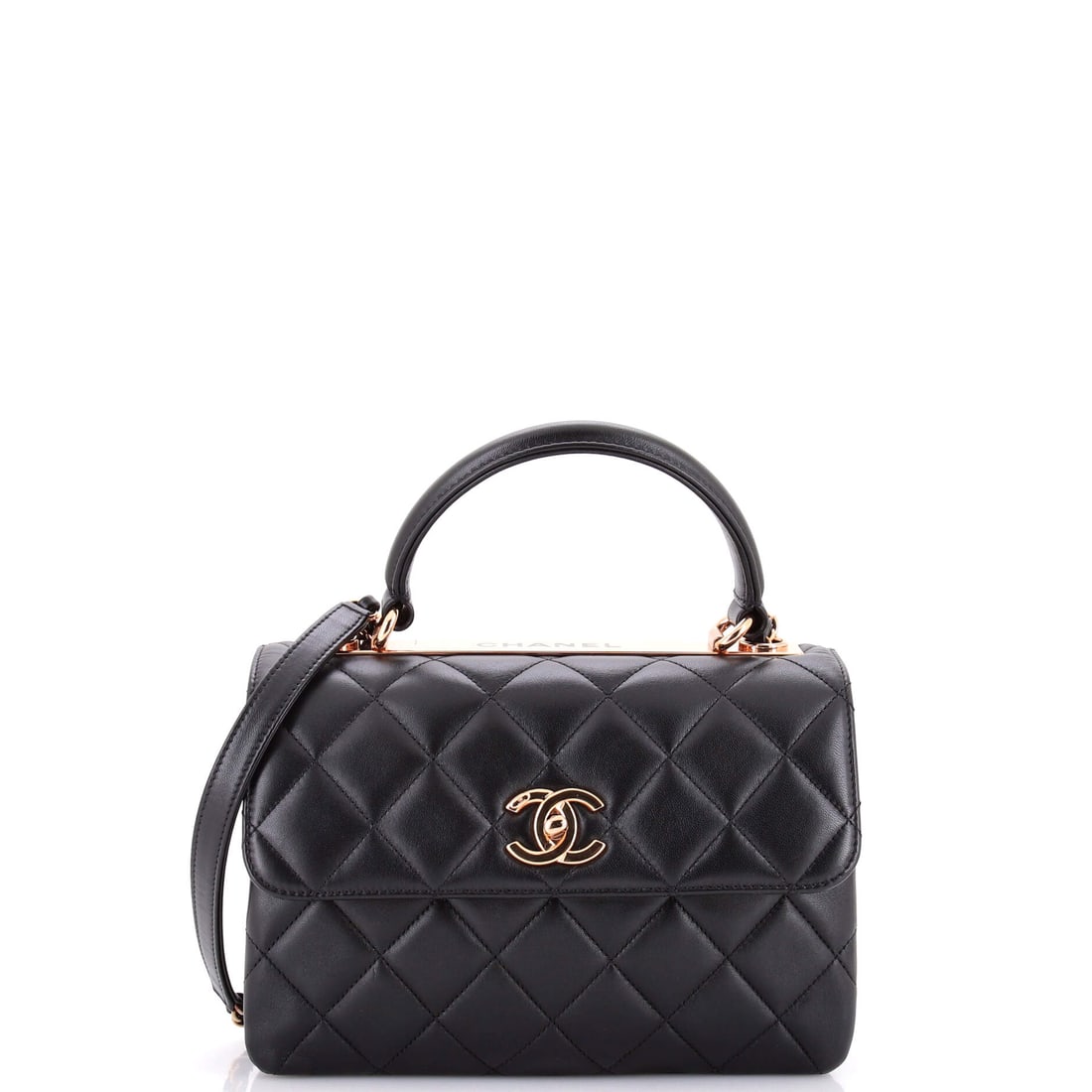 Chanel Trendy CC Top Handle Bag Quilted Lambskin Small Black (1 of 7)
