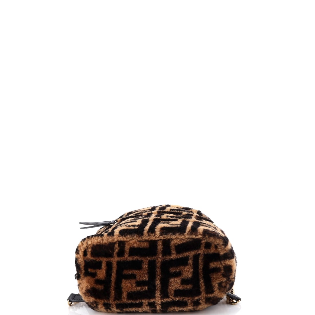 Fendi Zip Backpack Zucca Shearling Mini Brown - 4