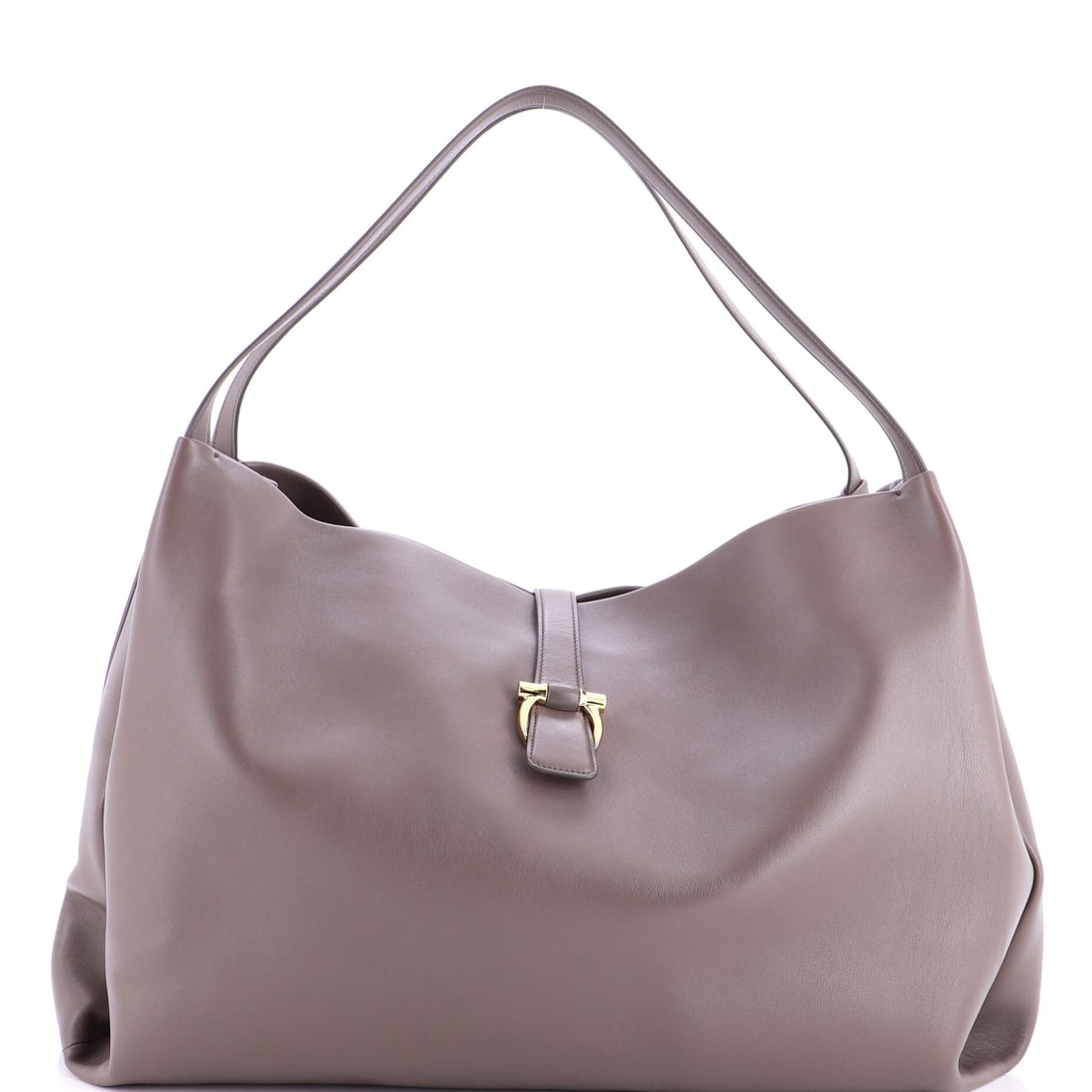 Salvatore Ferragamo Mia Tote Leather XL Gray (1 of 6)