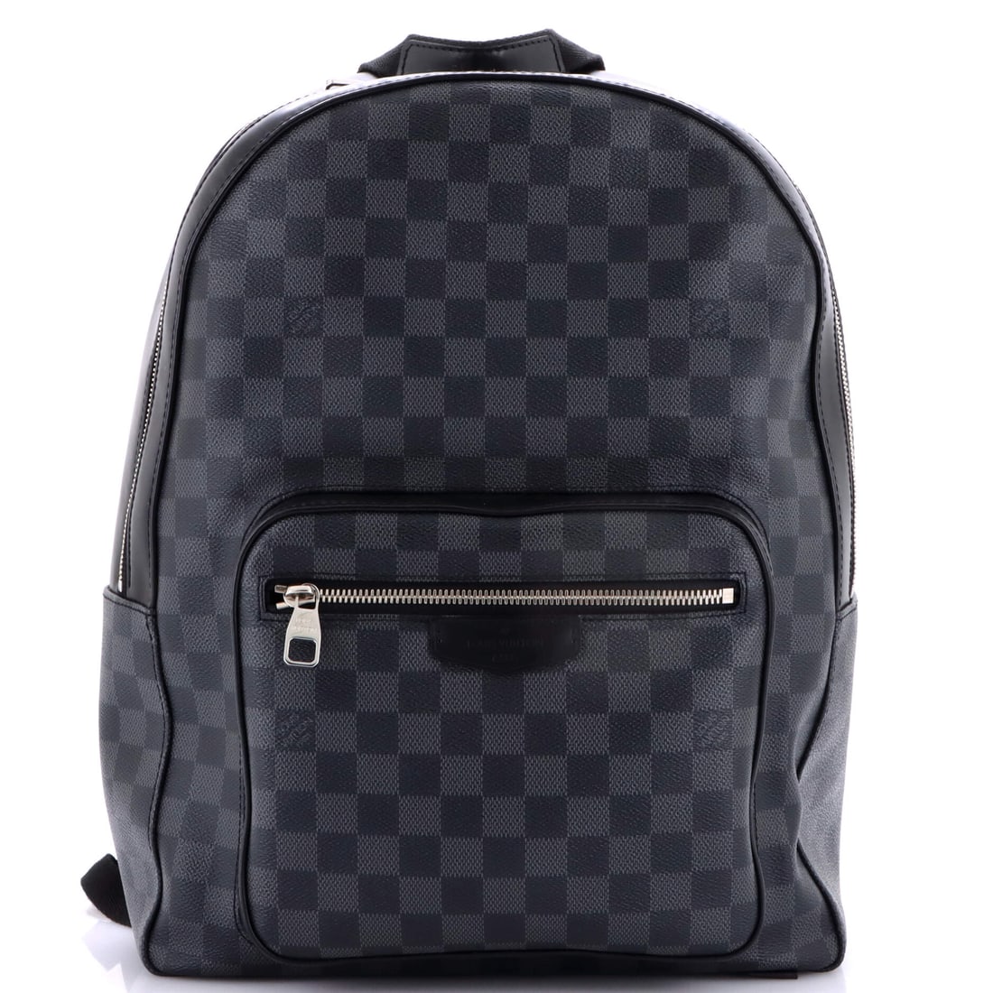 Louis Vuitton Josh Backpack Damier Graphite Black: A Louis Vuitton Josh Backpack Graphite in black Damier canvas. The Damier check is one of Louis Vuitton's enduring house patterns. The piece measures roughly 16 x 12 x 5 inches. The silhouette reads c