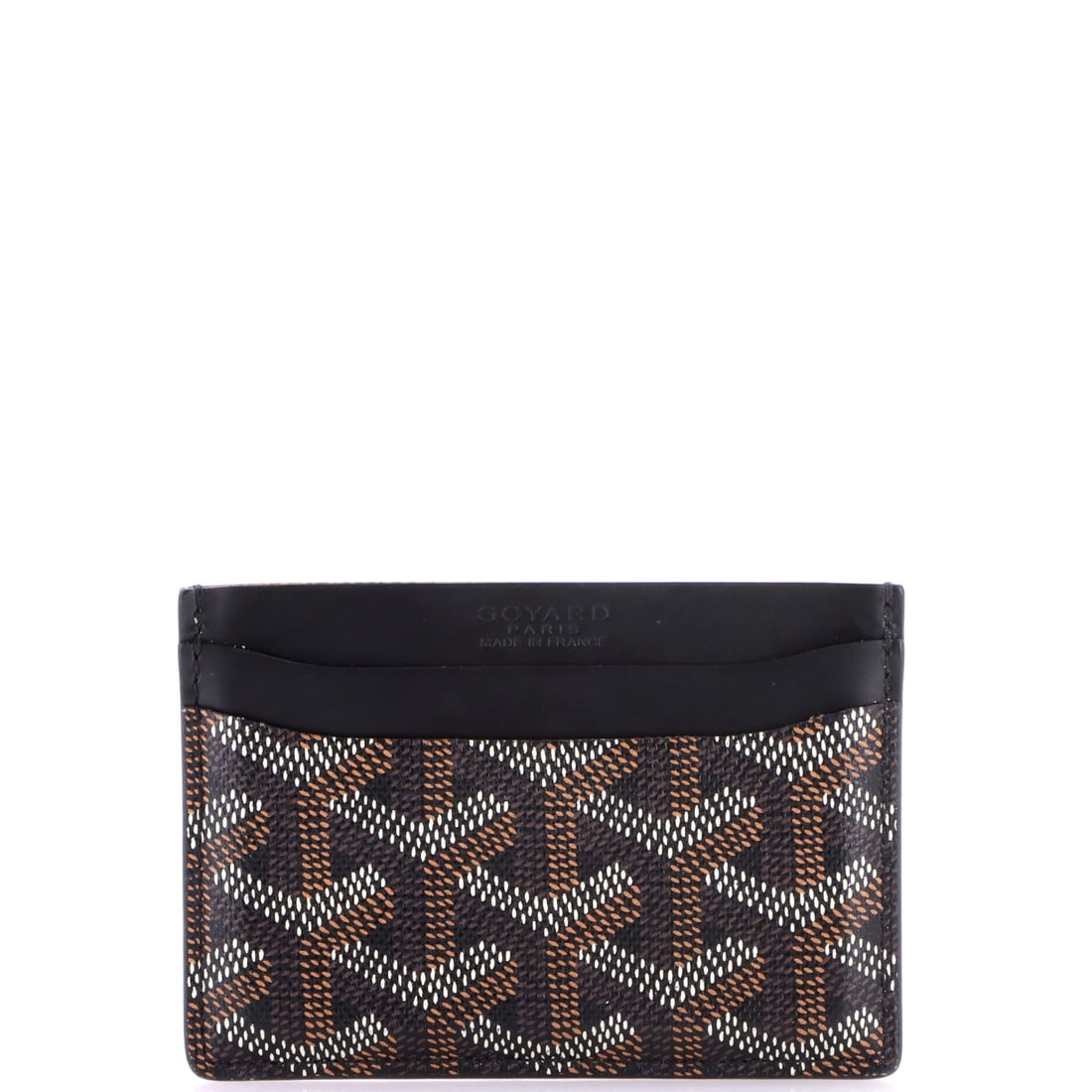 Goyard Saint Sulpice Card Holder Coated Canvas Black: From Goyard, the Saint Sulpice Card Holder in black coated canvas. Scale runs to about 3 x 4 x 0.5 inches. A small-format piece with clear house identity, easy to place in a working collection. The fo