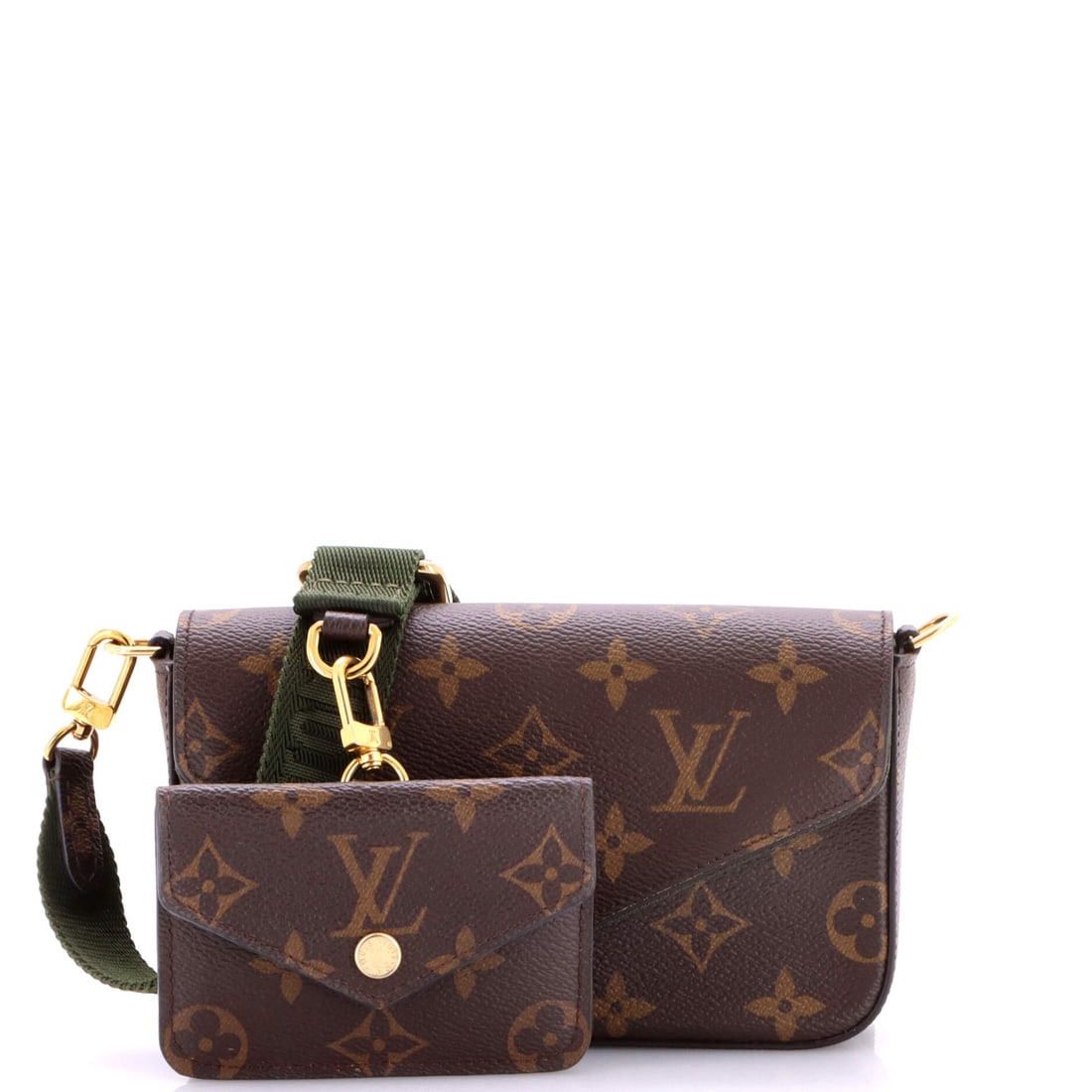 Louis Vuitton Felicie Strap & Go Handbag Monogram Canvas Brown (1 of 8)