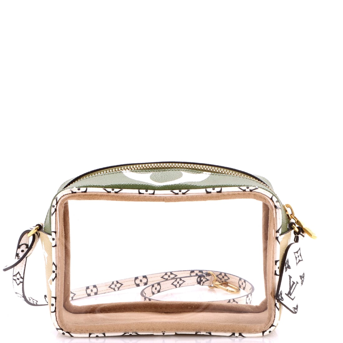 Louis Vuitton Beach Pouch Limited Edition Colored Monogram Giant Green, Neutral: A Louis Vuitton Beach Pouch Limited Edition Colored Giant in green and neutral Monogram canvas. The monogram canvas carries Louis Vuitton's most recognizable house pattern. Approximate dimensions are 