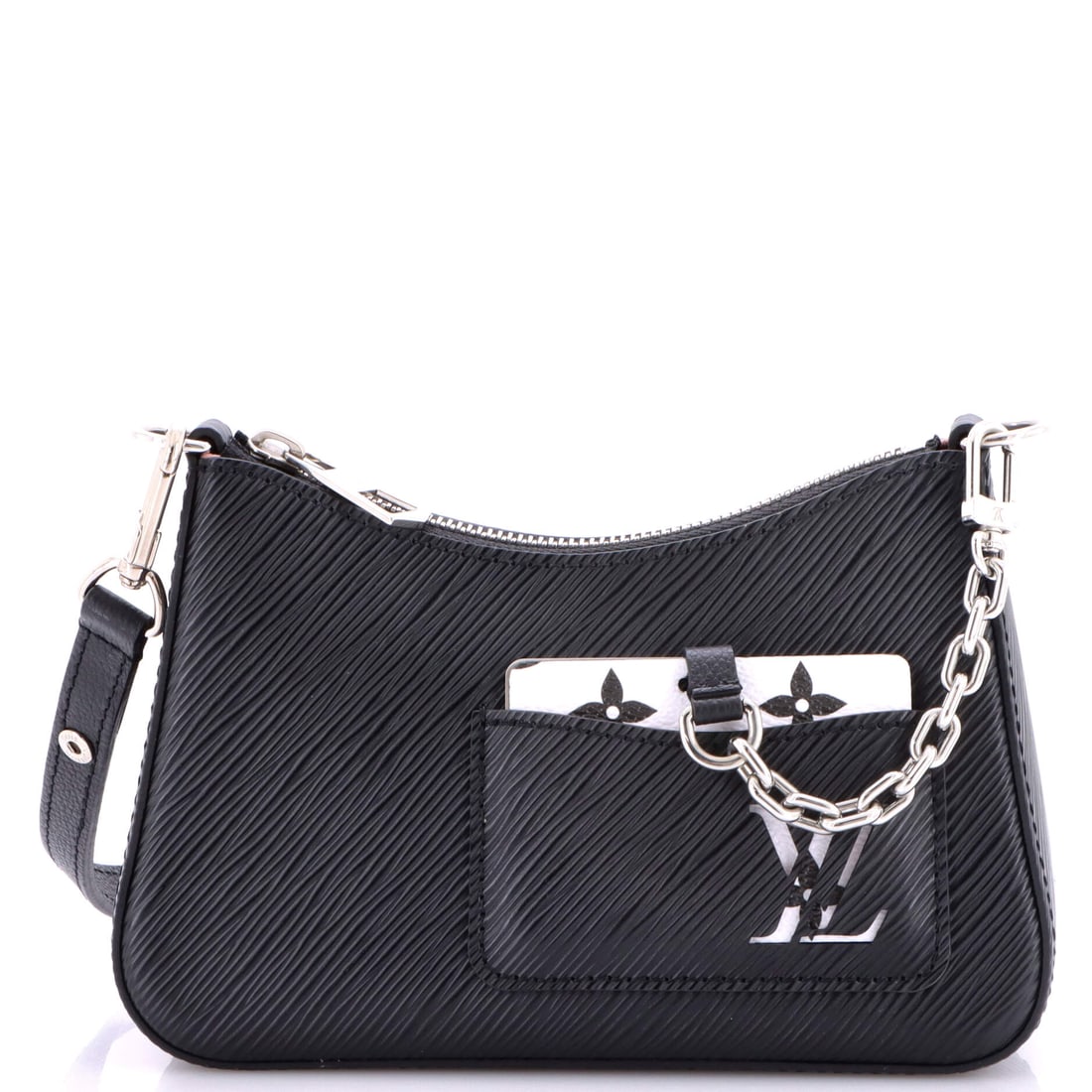 Louis Vuitton Marellini Handbag Epi Leather Black: The Louis Vuitton Marellini Handbag in black Epi leather. Epi's textured grain is a longstanding Louis Vuitton signature. Reviewed for authenticity and offered with Maison de Beaubigonne's authenticit