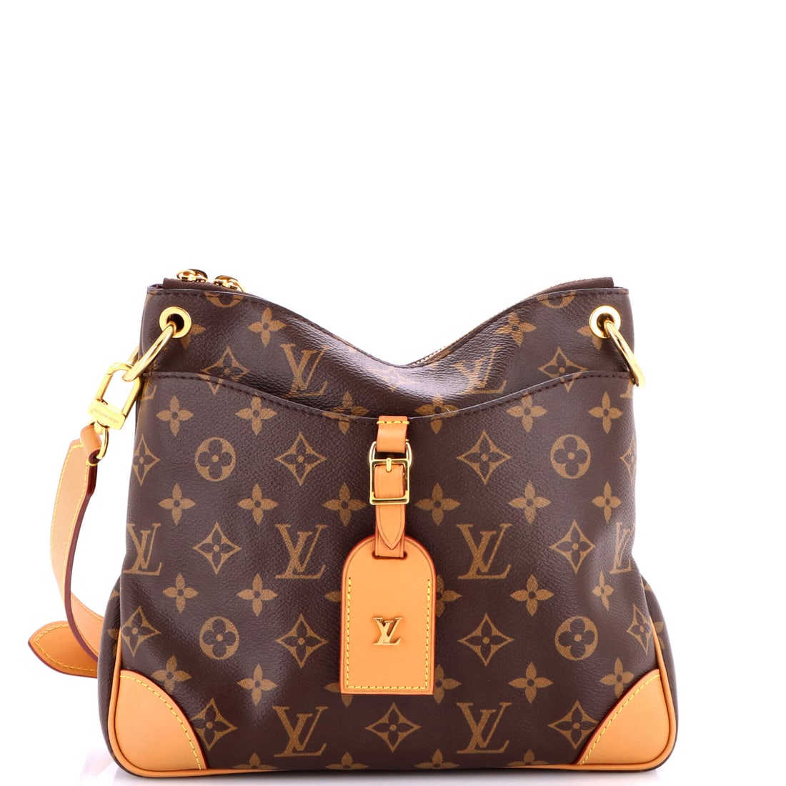 Louis Vuitton Odeon NM Handbag Monogram Canvas PM Brown: Louis Vuitton's Odeon Handbag in brown Monogram canvas. The monogram canvas carries Louis Vuitton's most recognizable house pattern. It is presented in the NM size. The piece measures roughly 9 x 10 x