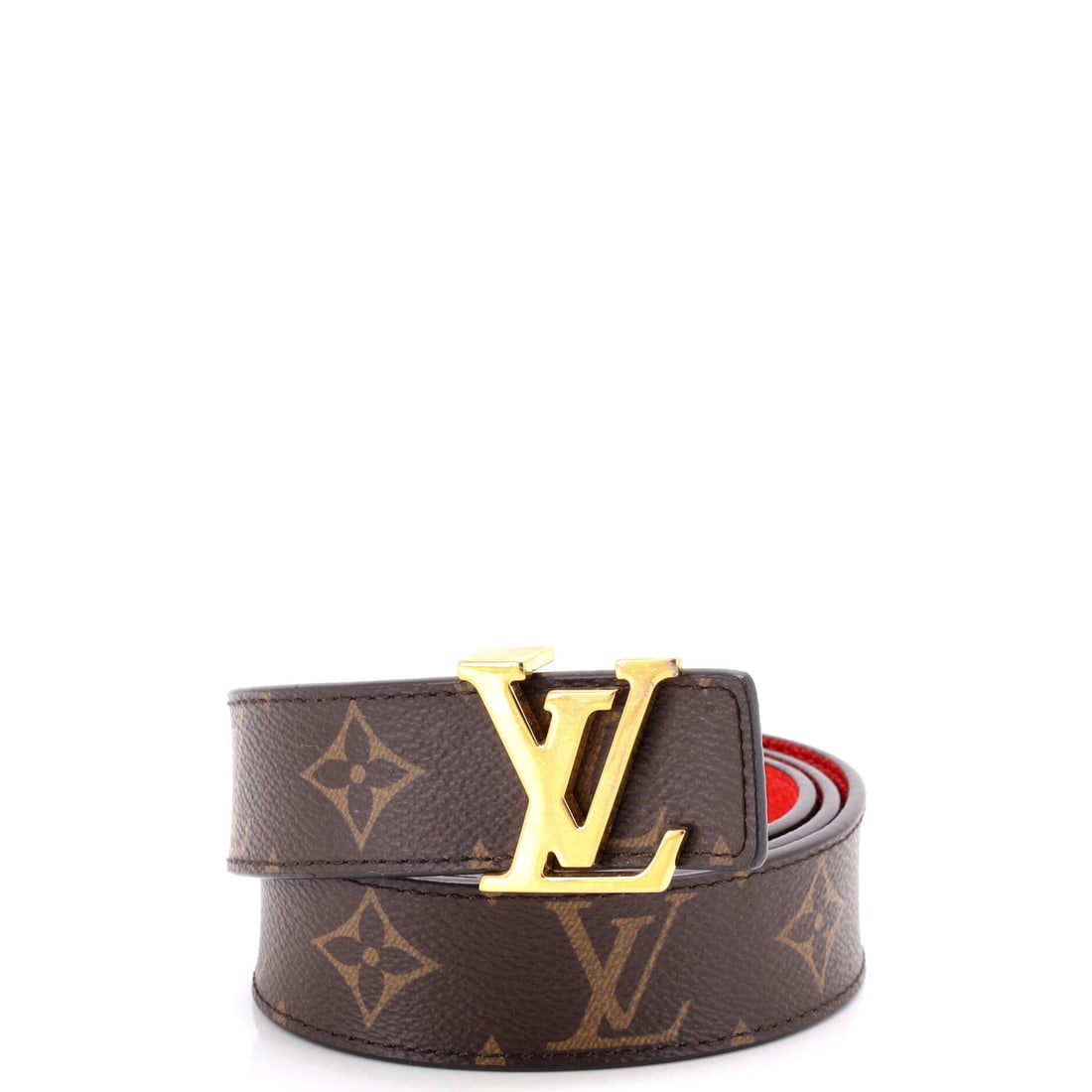 Louis Vuitton LV Initiales Reversible Belt Monogram Canvas and Leather Thin Brown (1 of 4)