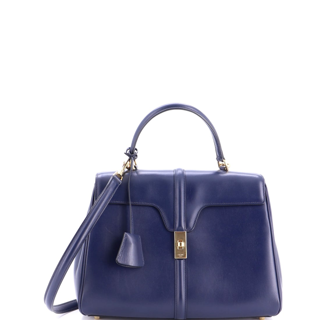 Celine 16 Top Handle Bag Smooth Calfskin Medium Blue (1 of 7)