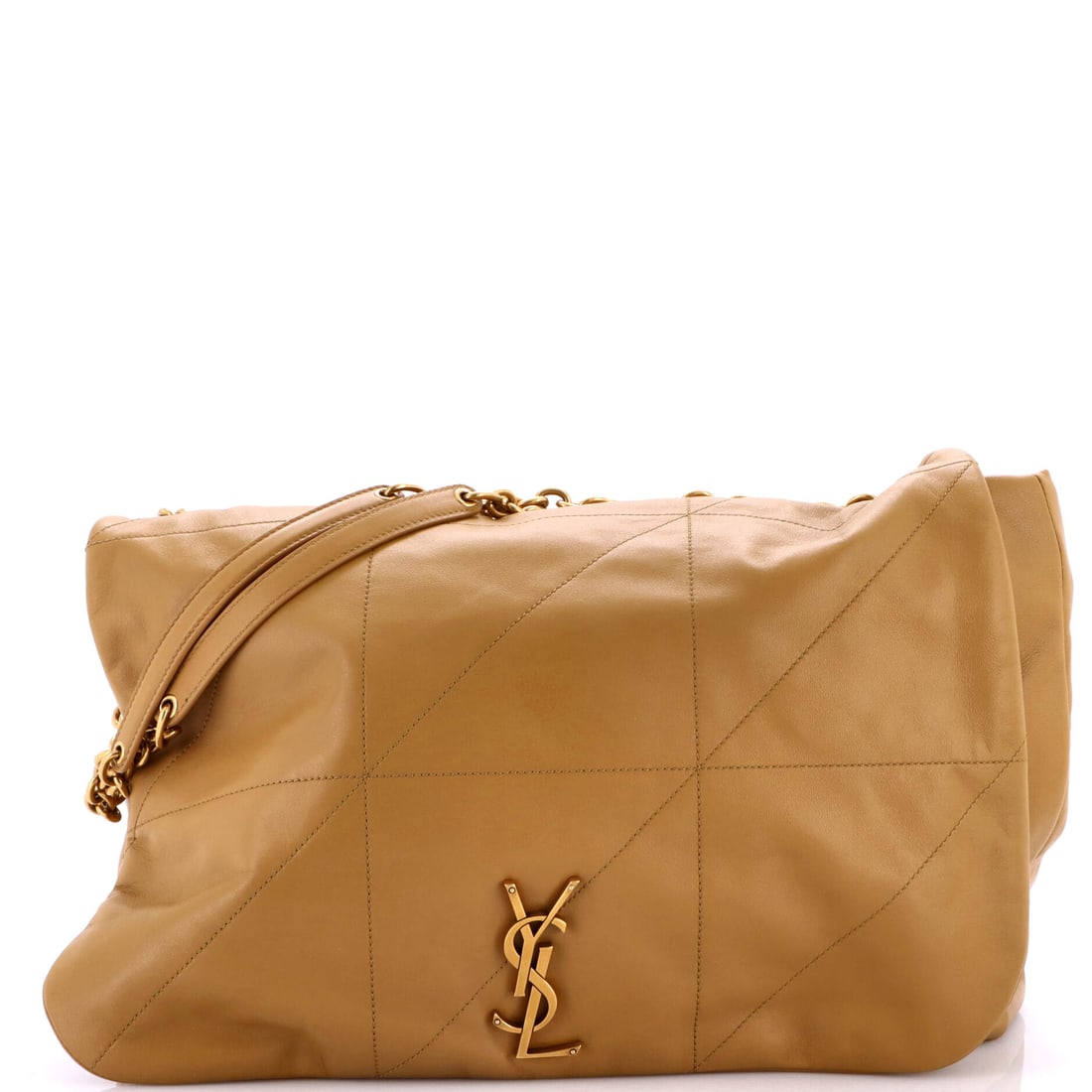 Saint Laurent Jamie 4.3 Shoulder Bag Quilted Leather Large Brown: Saint Laurent Jamie 4.3 Shoulder Bag in brown quilted leather. This is the Large format. It measures approximately 12.5 x 16 x 3 inches. Its balance of form and brand identity positions it as a depend