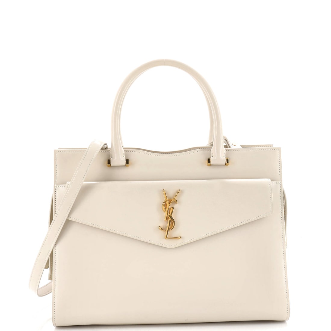 Saint Laurent Uptown Tote Leather Medium Neutral (1 of 7)