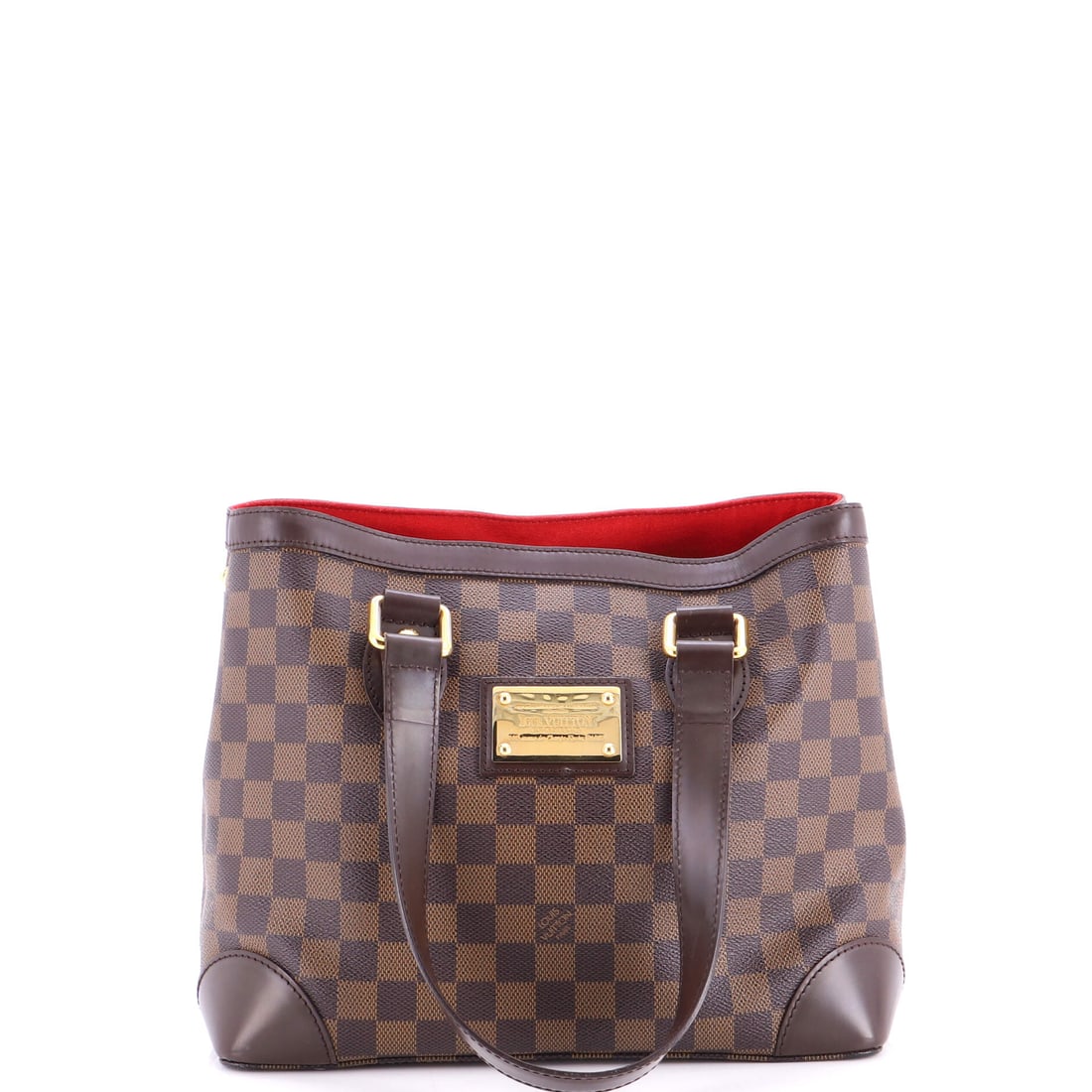 Louis Vuitton Hampstead Handbag Damier PM Brown: Louis Vuitton Hampstead Handbag in brown Damier canvas. The Damier check is one of Louis Vuitton's enduring house patterns. This piece carries Maison de Beaubigonne's guarantee of authenticity. It is