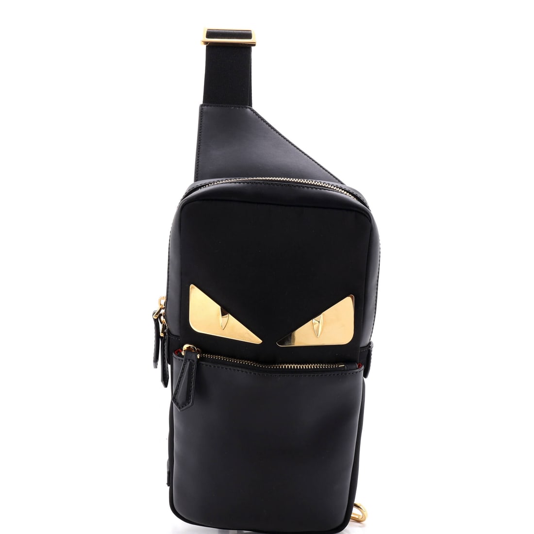 Fendi Monster Sling Bag Nylon and Leather Medium Black (1 of 7)