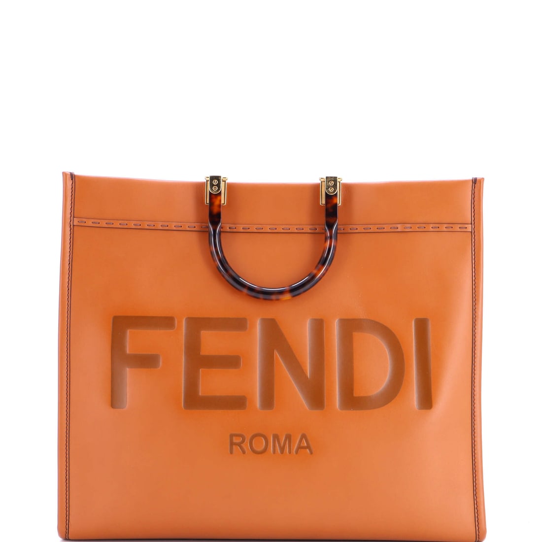 Fendi Sunshine Shopper Tote Leather Large Brown (1 of 6)