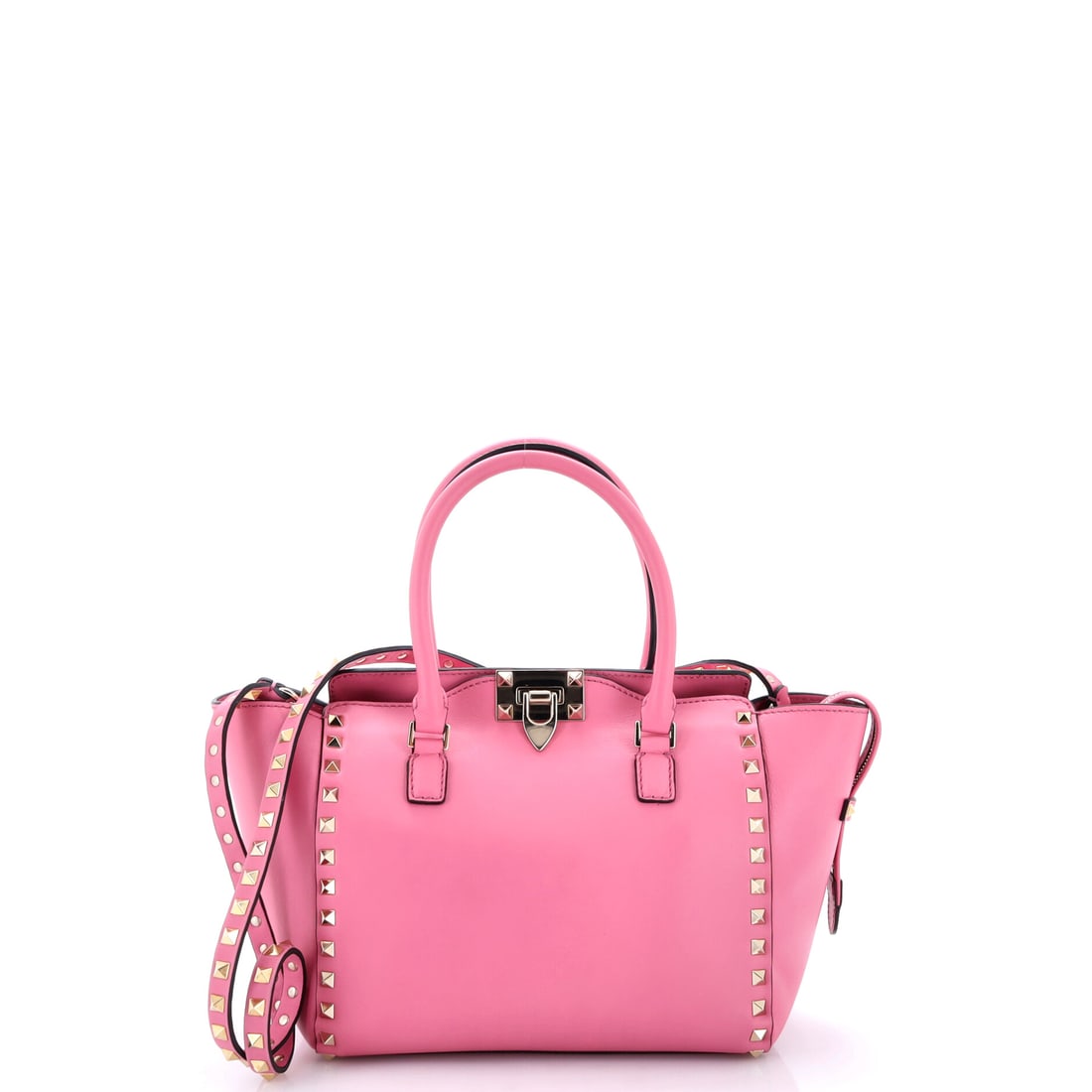 Valentino Garavani Rockstud Tote Rigid Leather Small Pink (1 of 6)