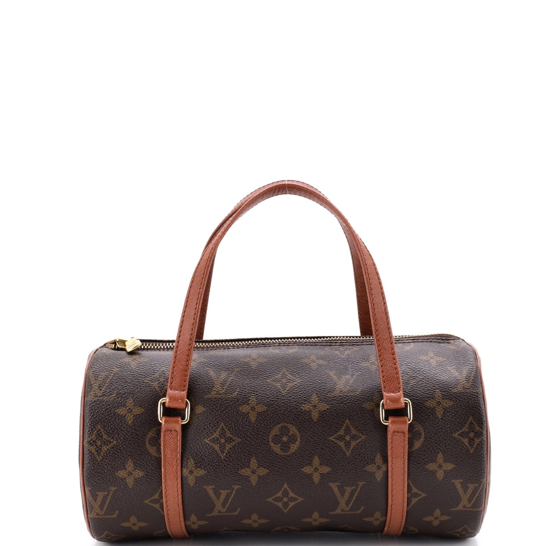 Louis Vuitton Papillon Handbag Monogram Canvas 26 Brown: A Louis Vuitton Papillon Handbag in brown Monogram canvas. The monogram canvas carries Louis Vuitton's most recognizable house pattern. Each lot is backed by Maison de Beaubigonne's authenticity guara