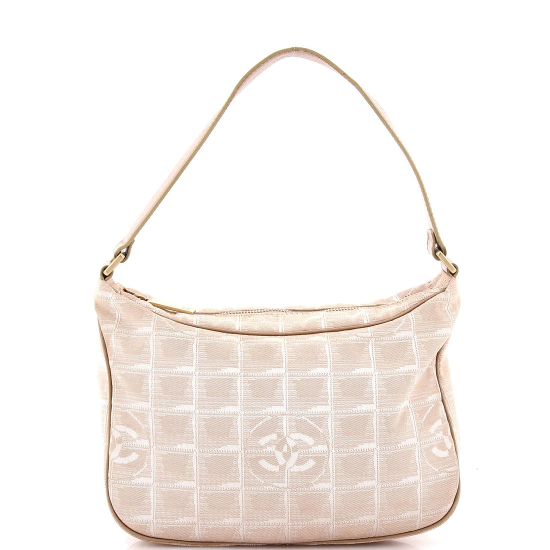 Chanel Travel Line Zip Hobo Nylon Small: Up for bidding is the Chanel Travel Line Zip Hobo Nylon Small. The material is technical nylon. Recorded dimensions are roughly 9 x 6 x 3 in. The bag is sized to a small scale. The nylon surface