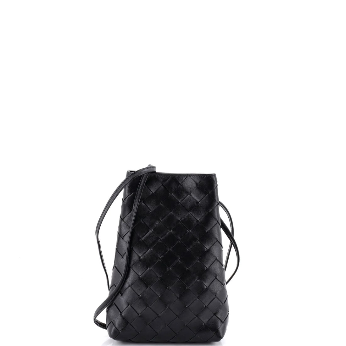 Bottega Veneta Andiamo Phone Pouch Intrecciato Nappa: The Andiamo pouch is one of Bottega Veneta's more legible designs. The Andiamo carries the maison's knot detail on a structured body. The house's signature Intrecciato woven nappa carries the finish. 